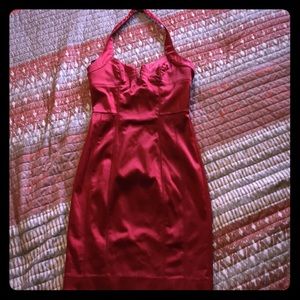 Red halter bodycon dress